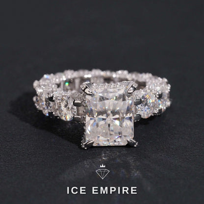 Iced Out Rose Gold Plated Moissanite Ring