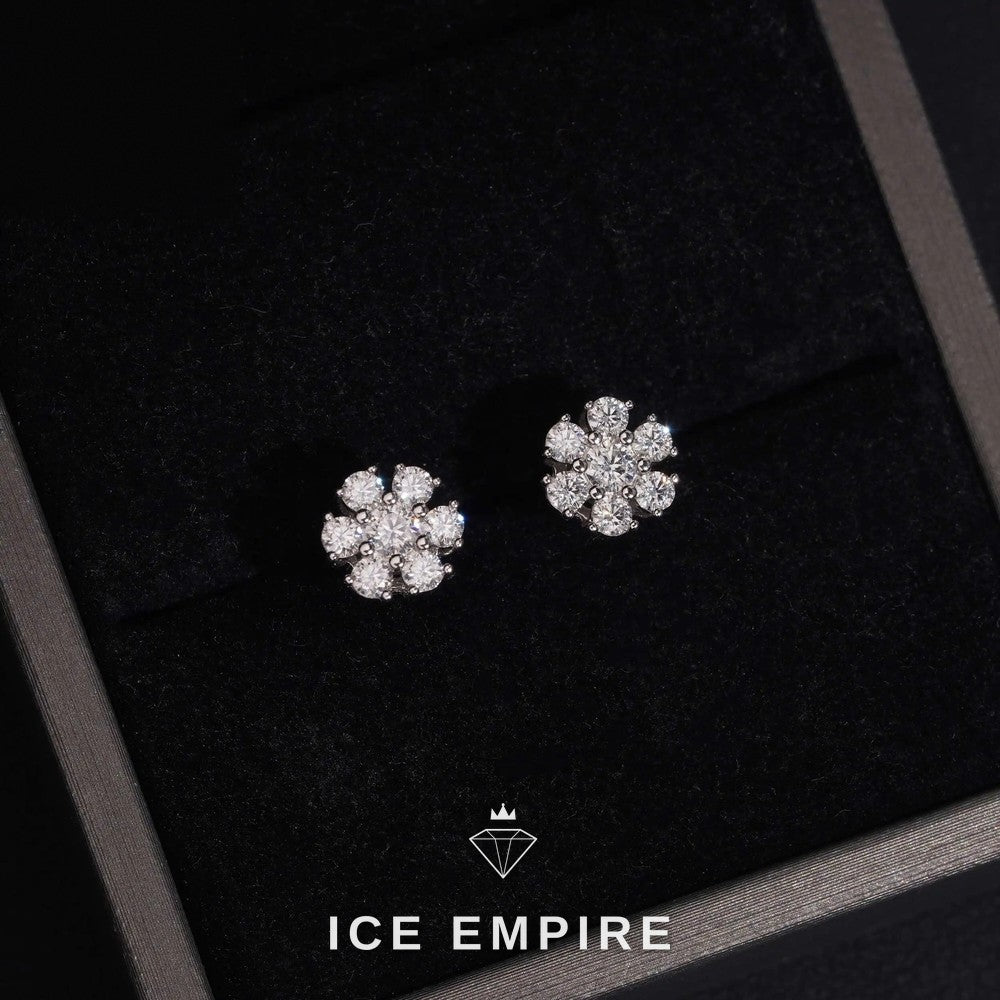 Iced Out 925 Silver Moissanite Earrings