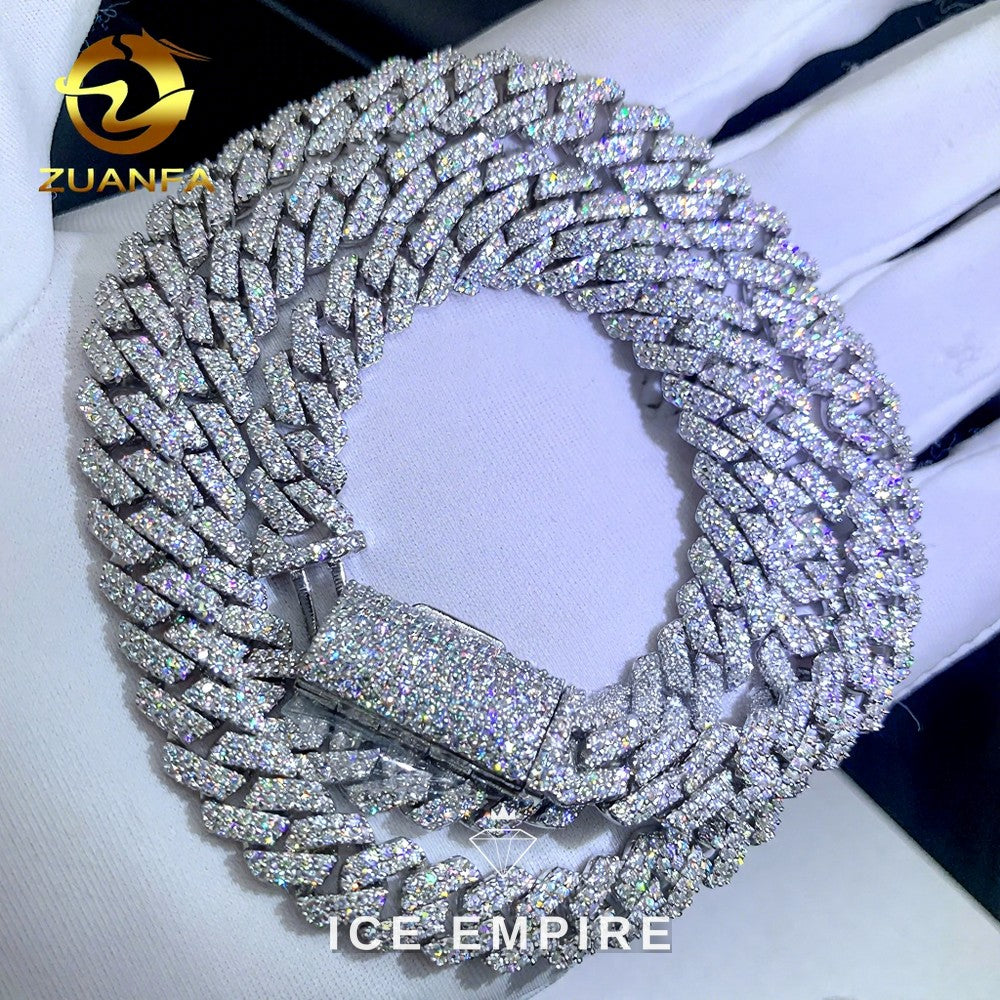 Iced Out Rose Gold Plated Moissanite Cuban Chain