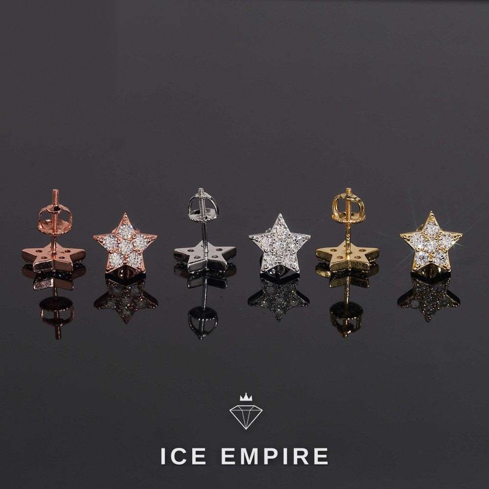 Iced Out 925 Silver Moissanite Stud Earrings