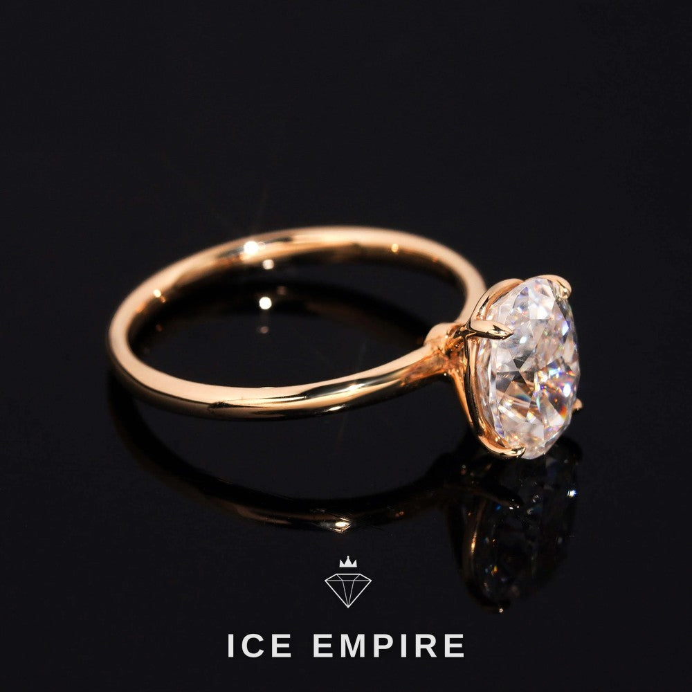 Iced Out Gold Plated Moissanite Engagement Ring