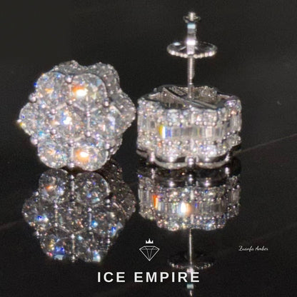 Iced Out 14K Gold Lab Grown Diamond Stud Earrings
