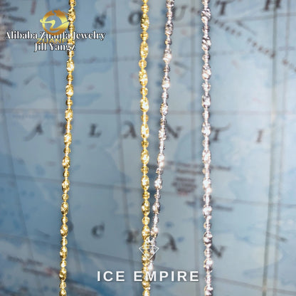 Iced Out Rose Gold Plated Moissanite Rope Chain