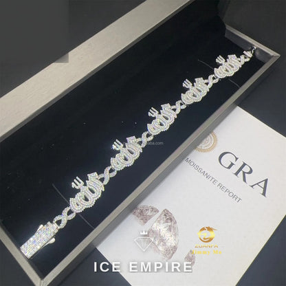 Iced Out 925 Silver Moissanite Cuban Chain