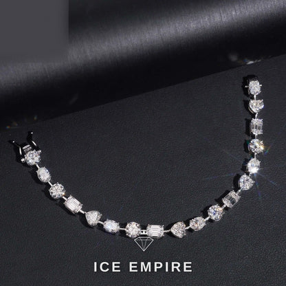 Iced Out Heart Rose Gold Plated Moissanite Cuban Chain