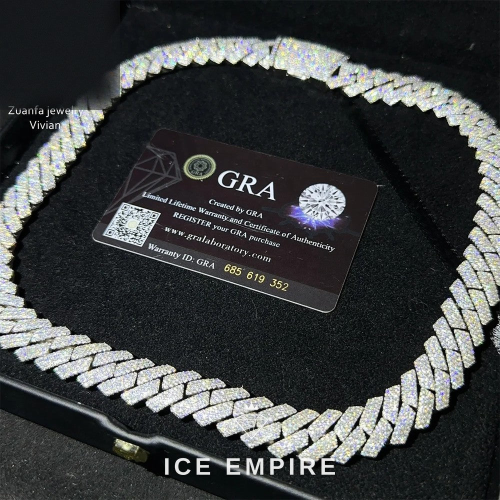 Iced Out Rose Gold Plated Moissanite Cuban Chain