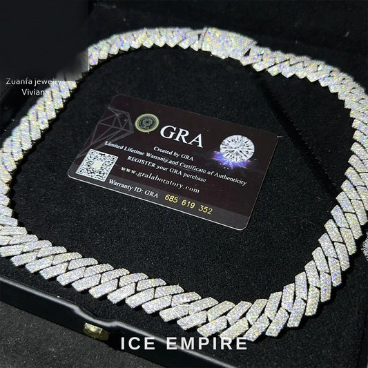 Iced Out Rose Gold Plated Moissanite Cuban Chain