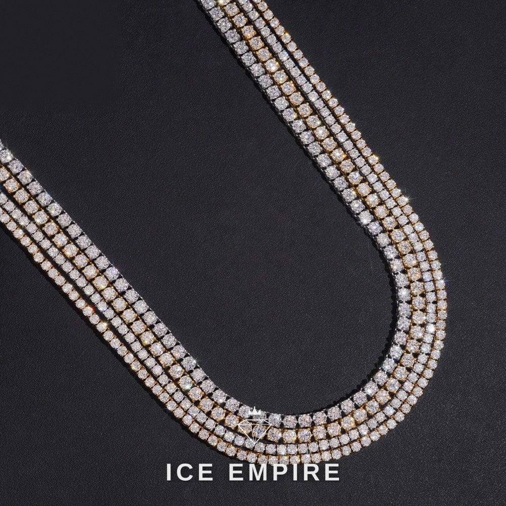 Iced Out Rose Gold Plated Moissanite Tennis Chain