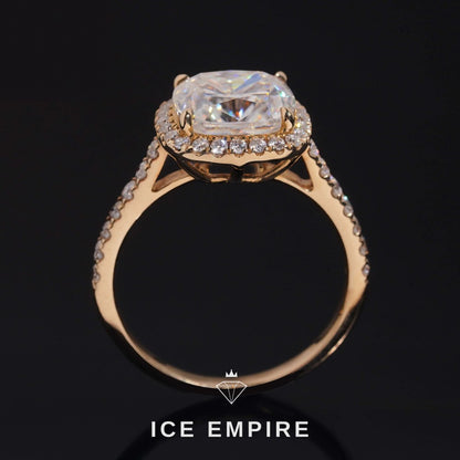 Iced Out 14K Gold Moissanite Wedding Band