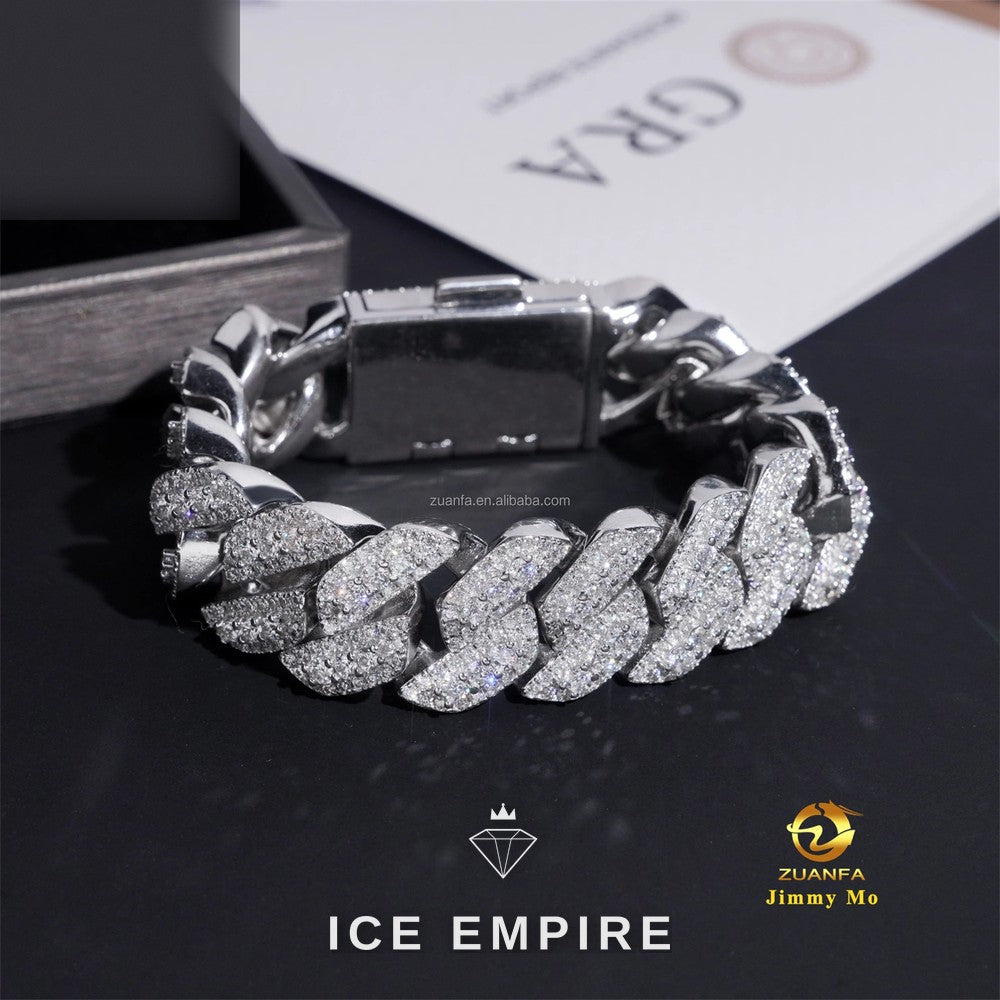 Iced Out Gold Plated Moissanite Cuban Chain