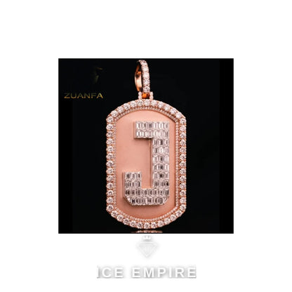 Iced Out Baguette Rose Gold Plated Pendant