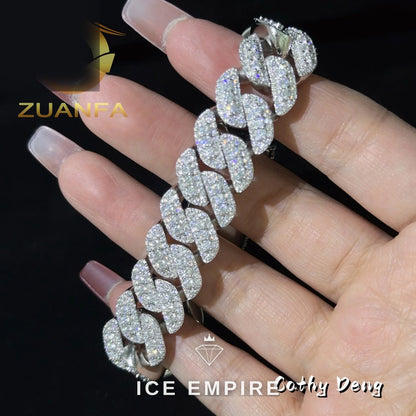 Iced Out Rose Gold Plated Moissanite Cuban Chain