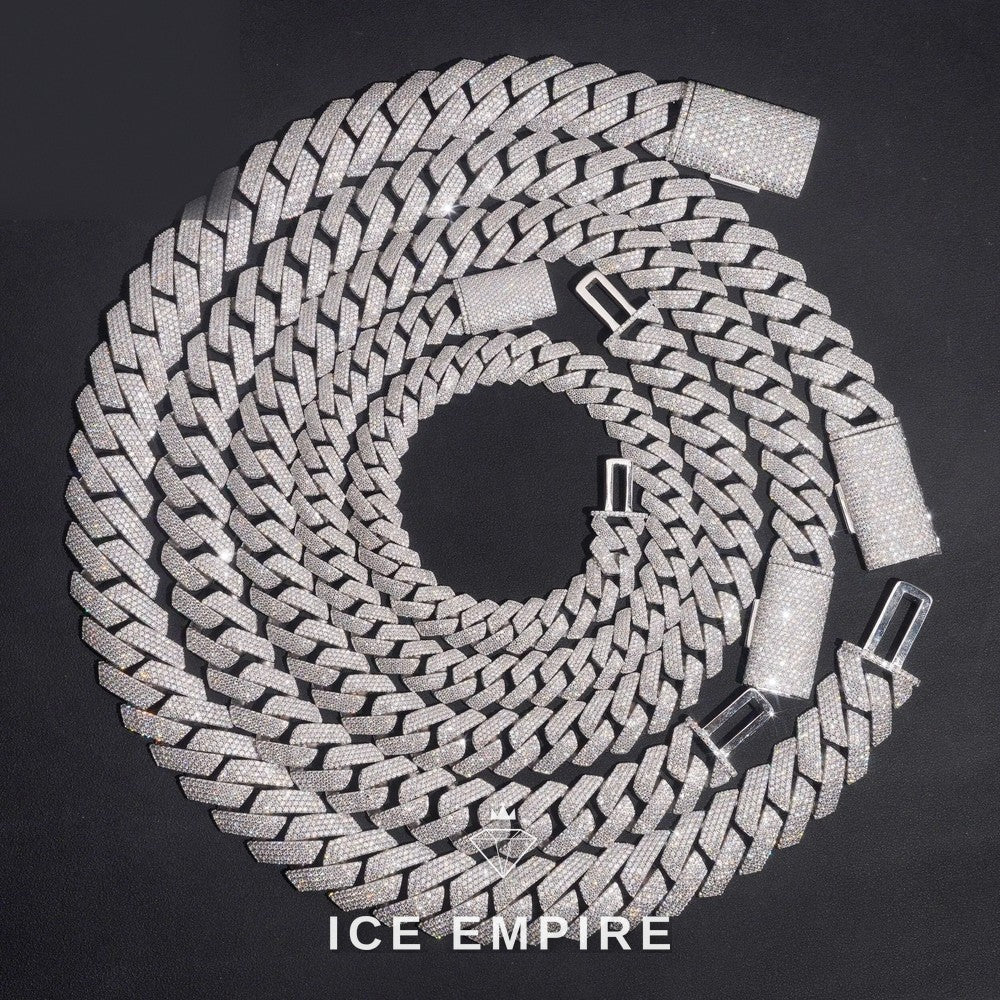 Iced Out Rose Gold Plated Moissanite Cuban Chain