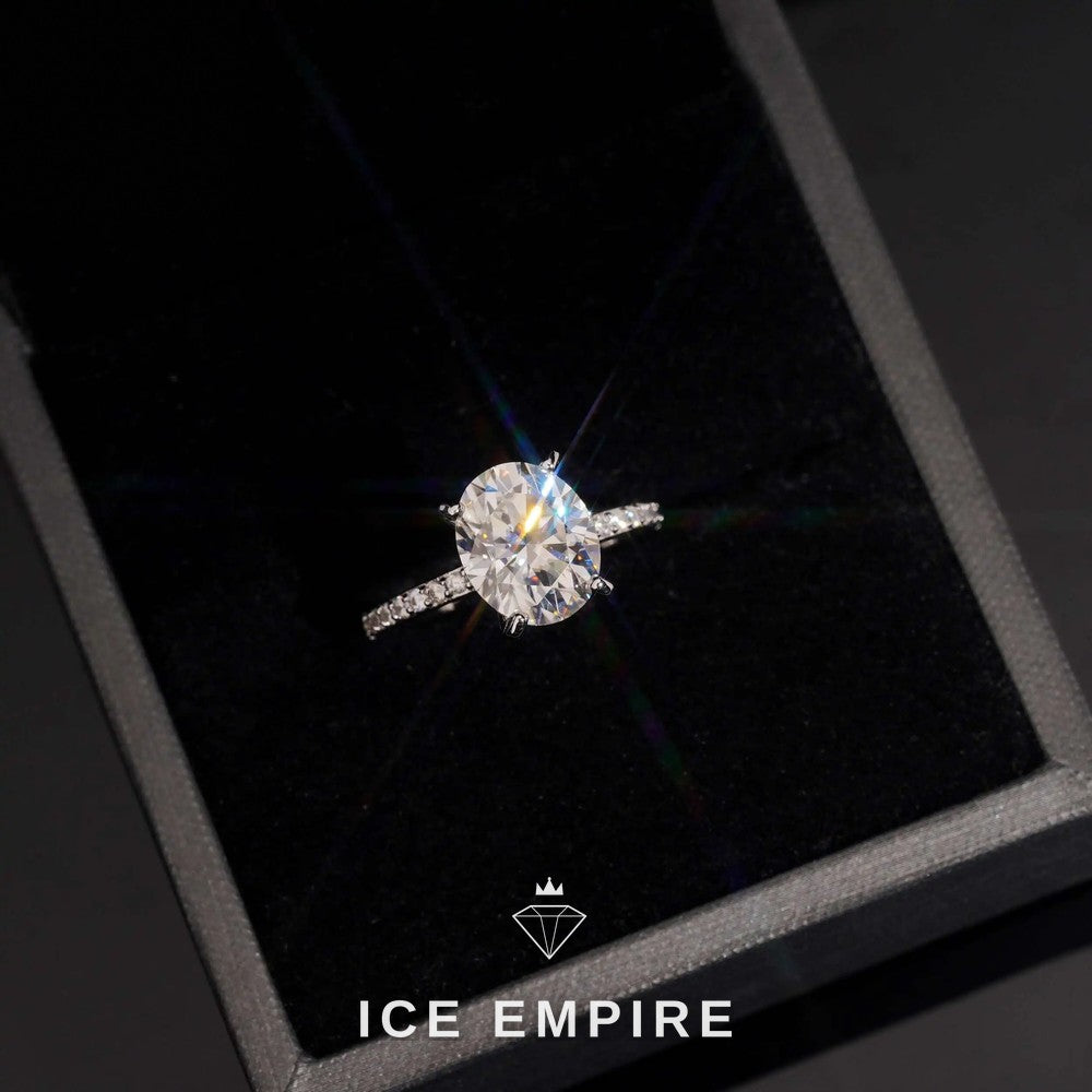 Iced Out 18K Gold Moissanite Wedding Band