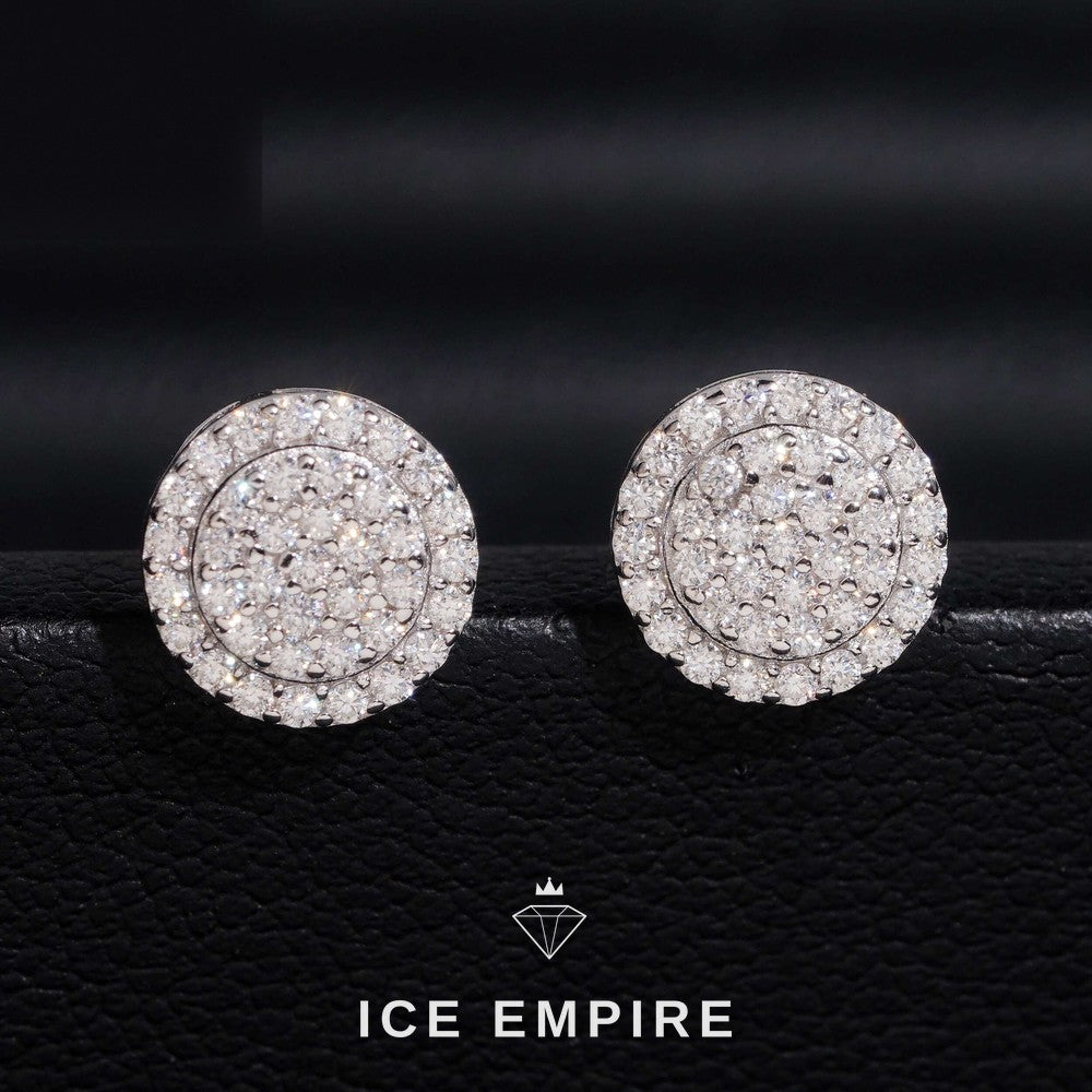 Iced Out 14K Gold Moissanite Stud Earrings