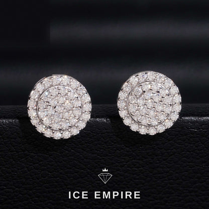 Iced Out 14K Gold Moissanite Stud Earrings