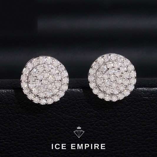 Iced Out 14K Gold Moissanite Stud Earrings