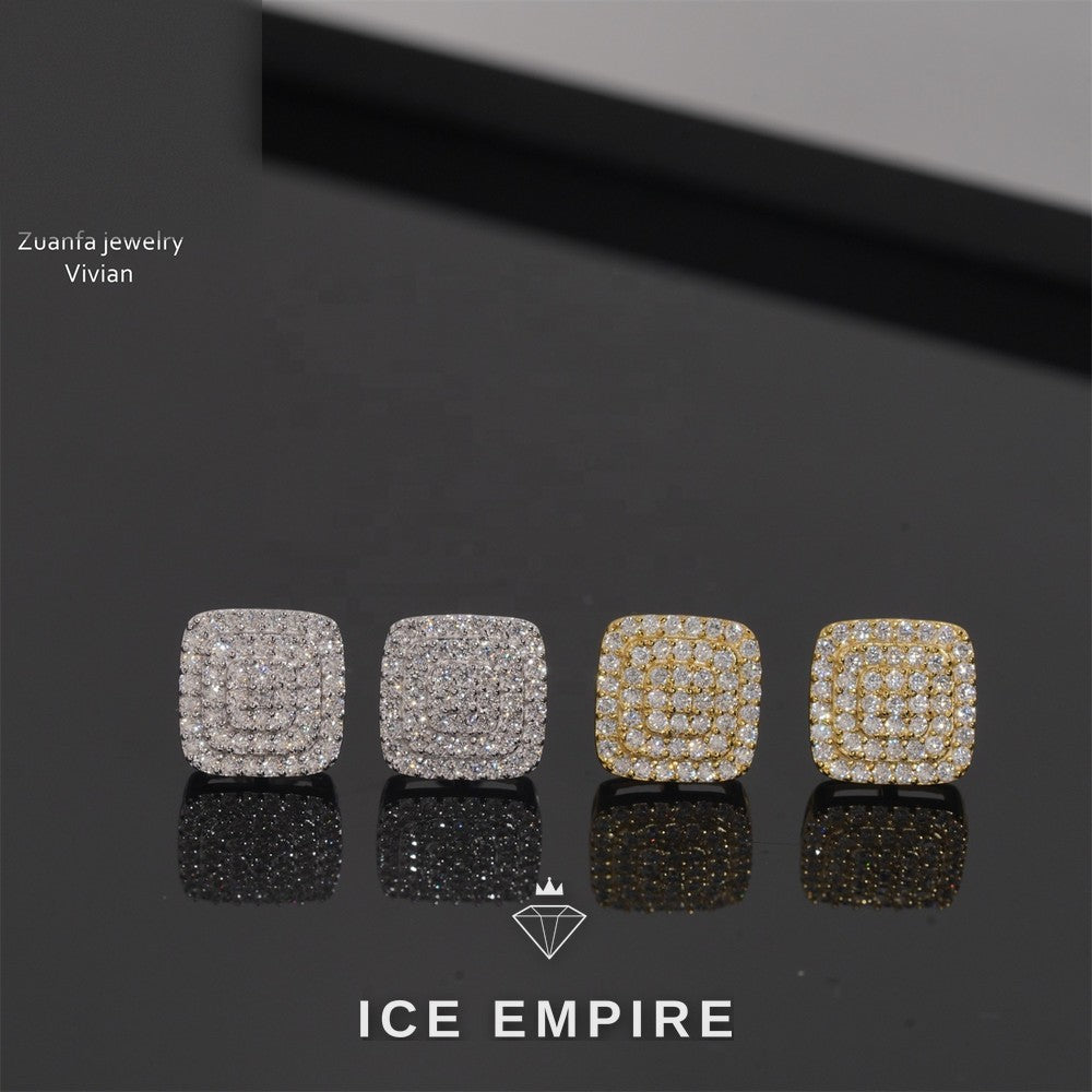 Iced Out 925 Silver Moissanite Earrings
