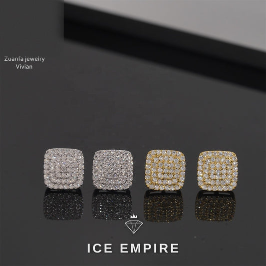Iced Out 925 Silver Moissanite Earrings