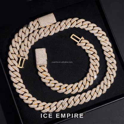 Iced Out Gold Plated Moissanite Cuban Chain