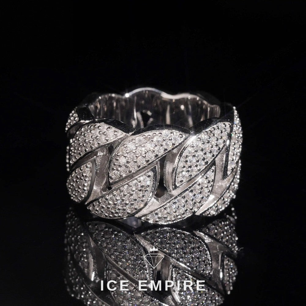 Iced Out 925 Silver Moissanite Ring