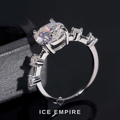 Iced Out 18K Gold Moissanite Engagement Ring