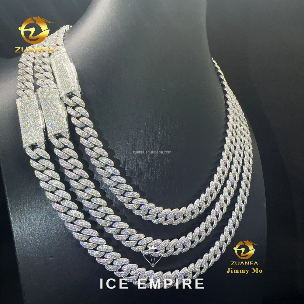 Iced Out Gold Plated Moissanite Cuban Chain
