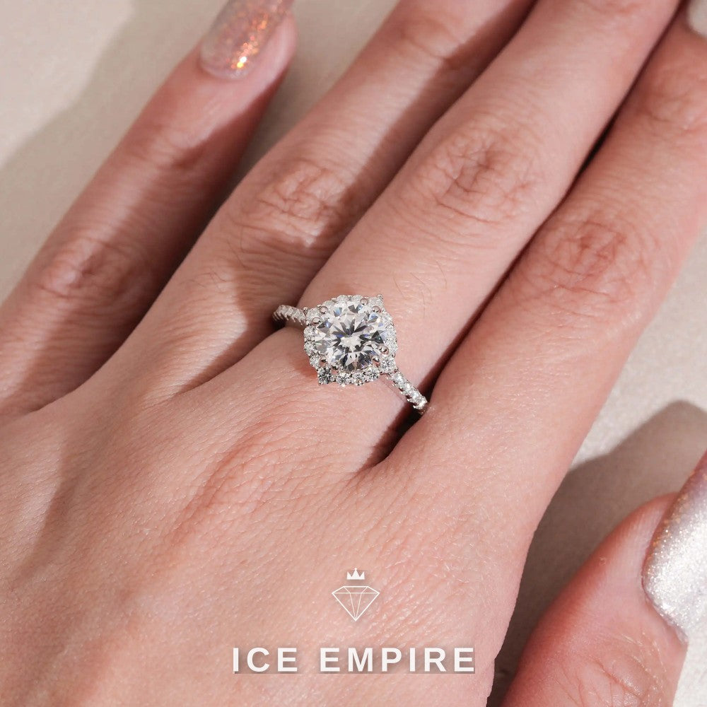Iced Out 18K Gold Moissanite Wedding Band