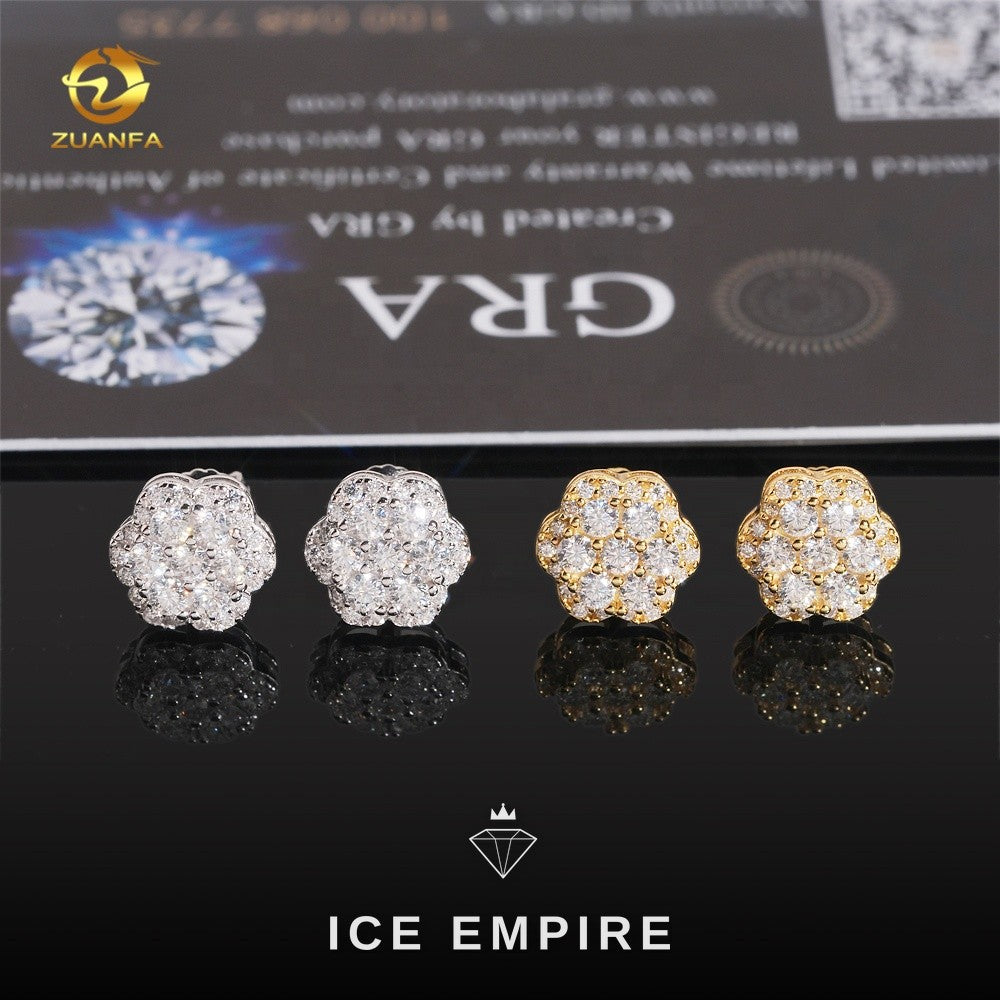 Iced Out 925 Silver Moissanite Earrings
