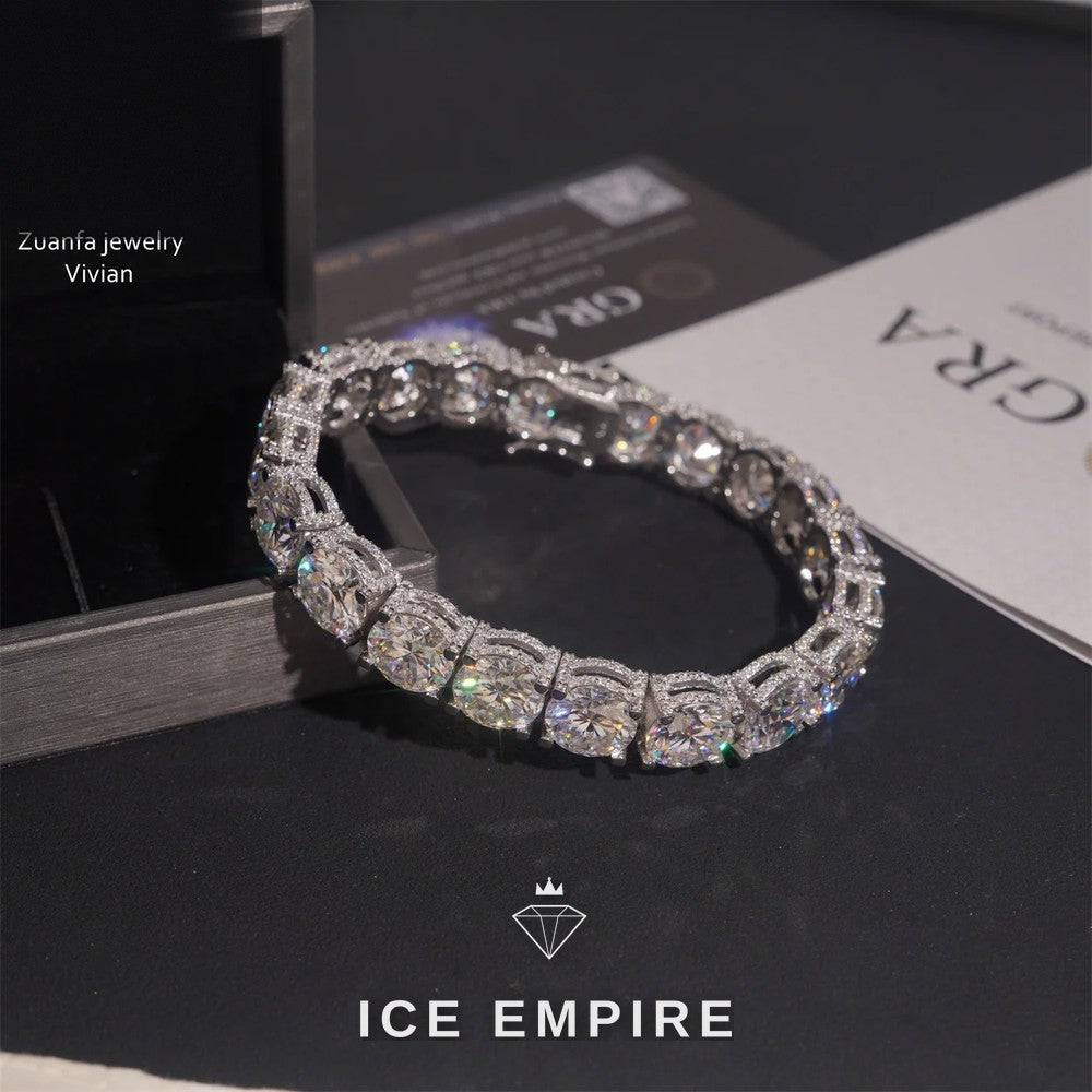 Iced Out 925 Silver Moissanite Tennis Chain