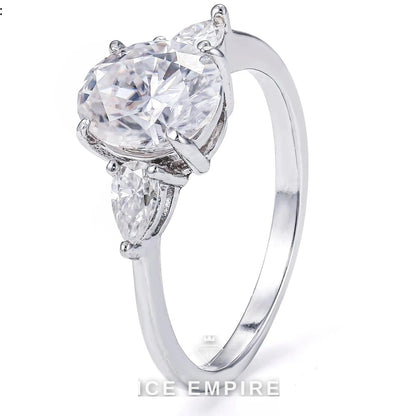 Iced Out 925 Silver Moissanite Engagement Ring