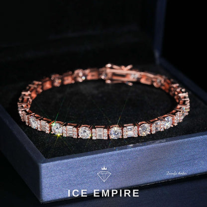 Iced Out Rose Gold Plated Lab Grown Diamond Tennis Chain