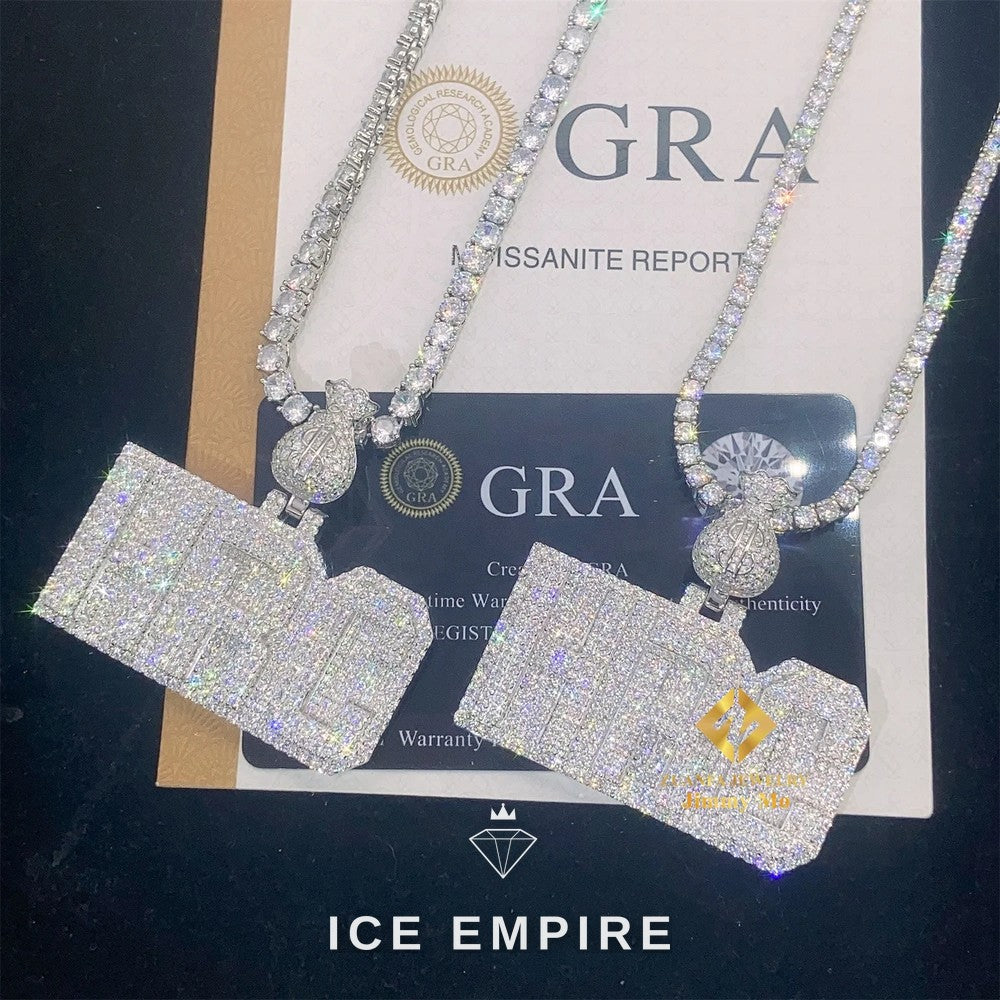 Iced Out 925 Silver Moissanite Pendant