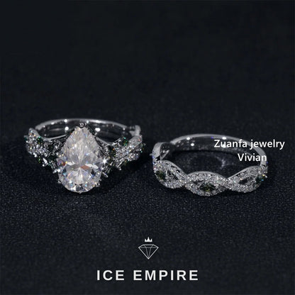 Iced Out 14K Gold Moissanite Wedding Band