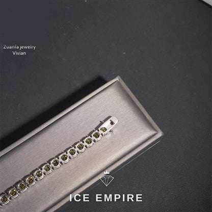 Iced Out 925 Silver Moissanite Tennis Chain