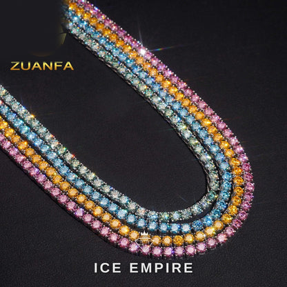 Iced Out 925 Silver Moissanite Tennis Chain