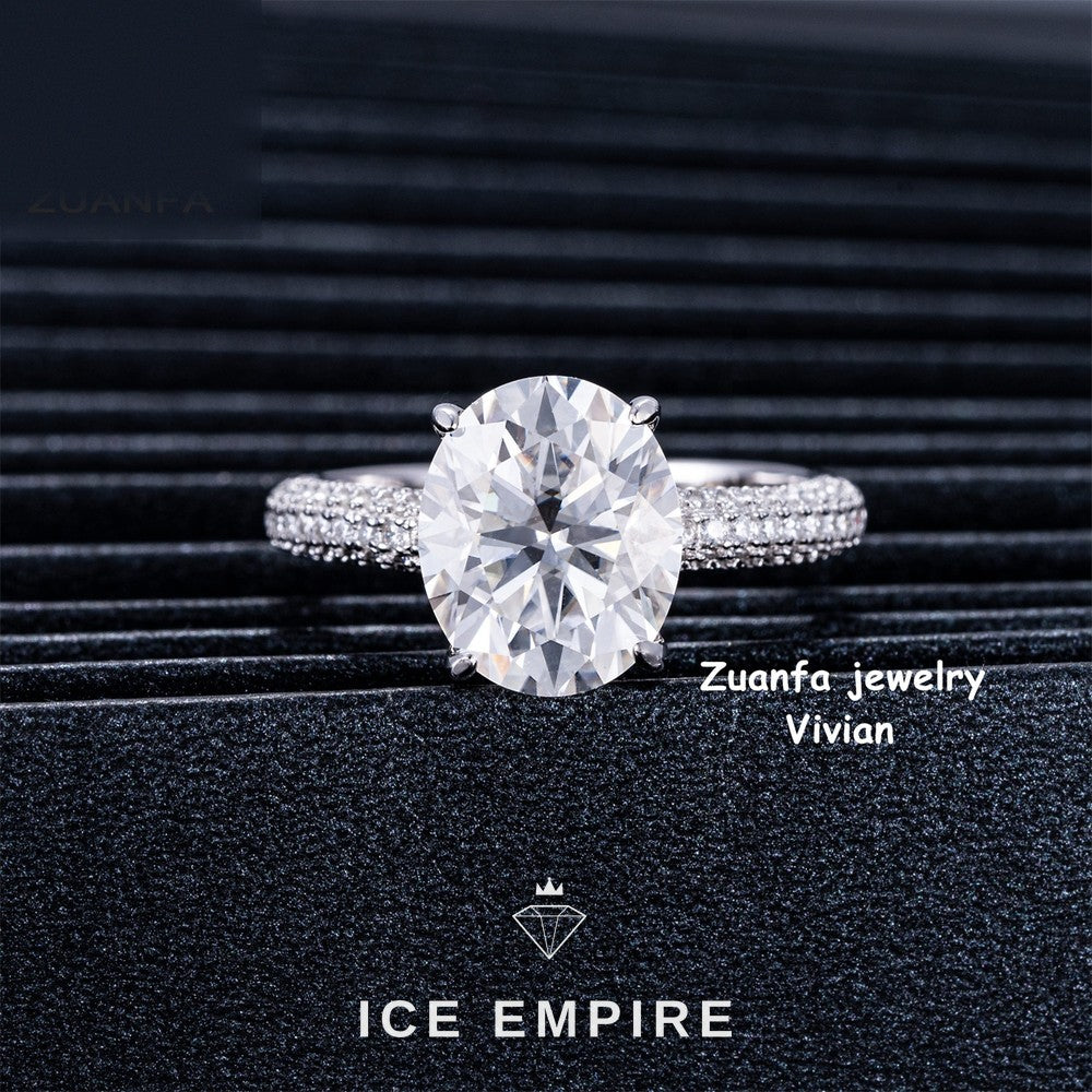 Iced Out 925 Silver Moissanite Ring