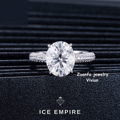 Iced Out 925 Silver Moissanite Ring