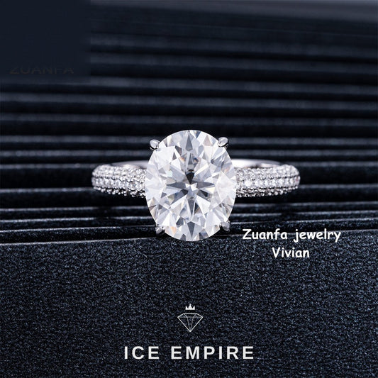 Iced Out 925 Silver Moissanite Ring