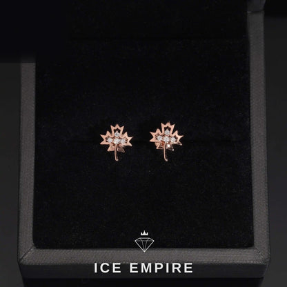 Iced Out Rose Gold Plated Moissanite Stud Earrings