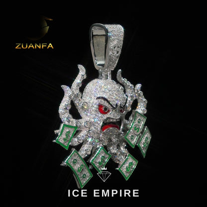 Iced Out Baguette 925 Silver Moissanite Pendant