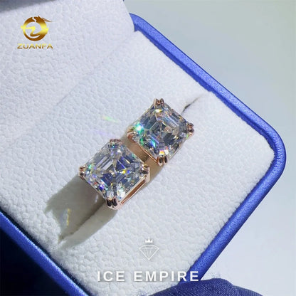 Iced Out Gold Plated Moissanite Stud Earrings