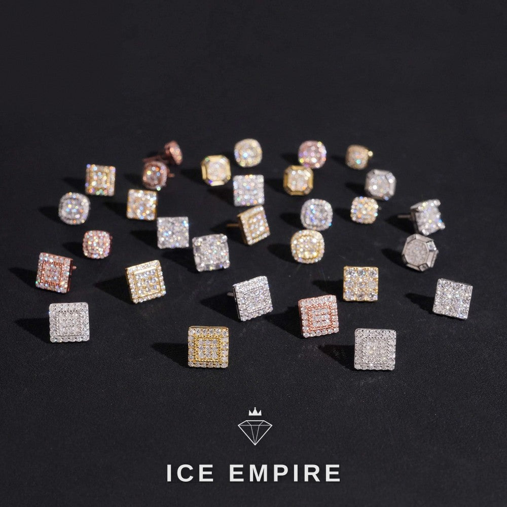 Iced Out 925 Silver Moissanite Earrings