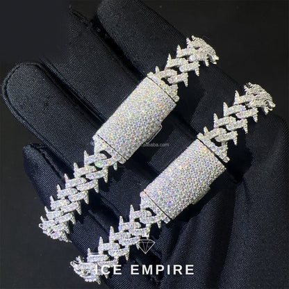 Iced Out 925 Silver Moissanite Cuban Chain