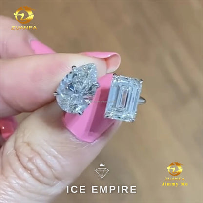 Iced Out Gold Plated Lab Grown Diamond Engagement Ring