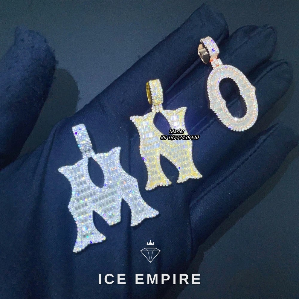 Iced Out 10K Gold Moissanite Pendant