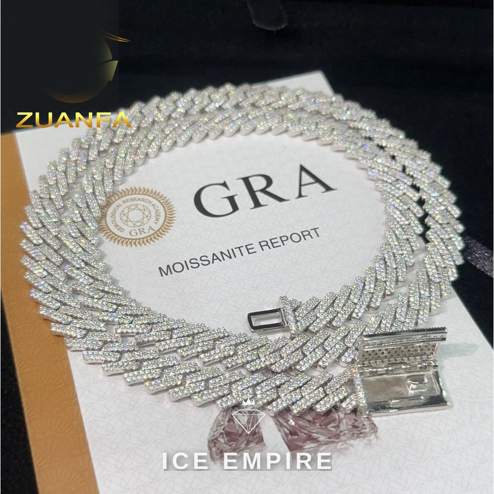 Iced Out Rose Gold Plated Moissanite Cuban Chain