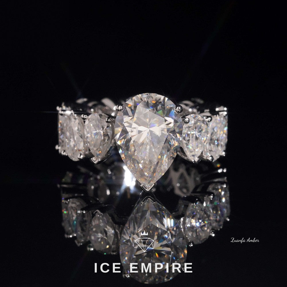 Iced Out 14K Gold Lab Grown Diamond Wedding Band