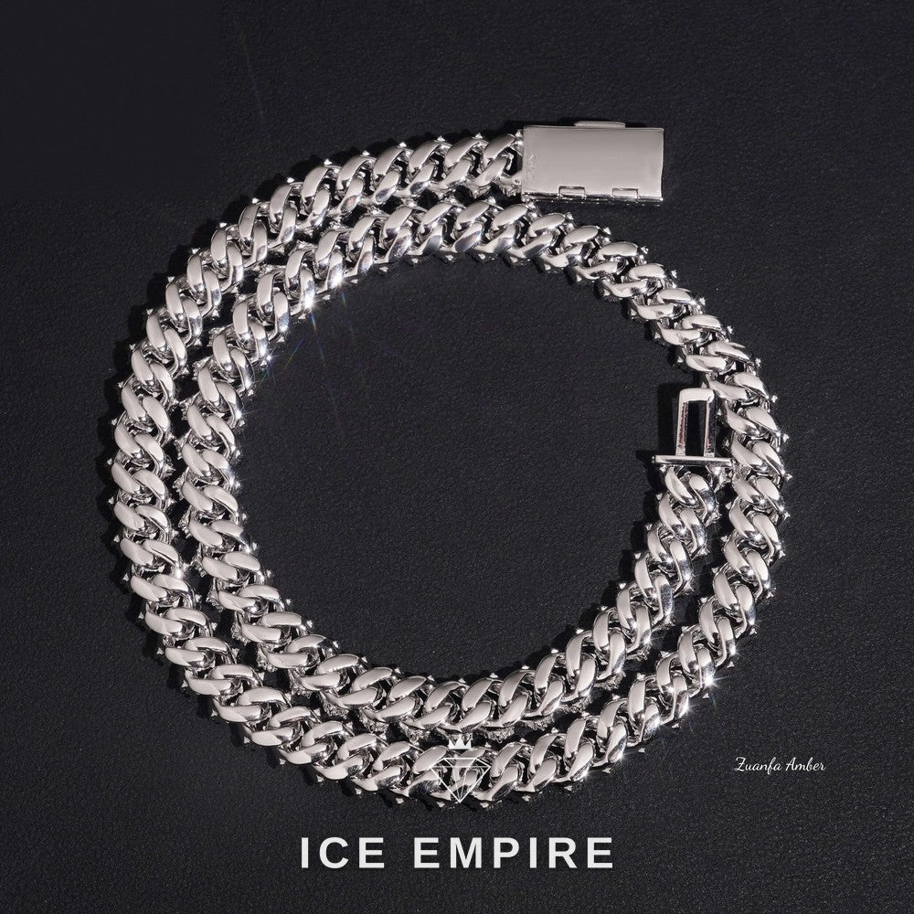 Iced Out 14K Gold Lab Grown Diamond Cuban Chain