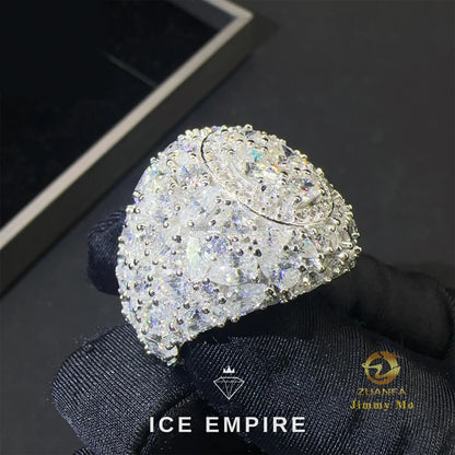 Iced Out 925 Silver Moissanite Ring